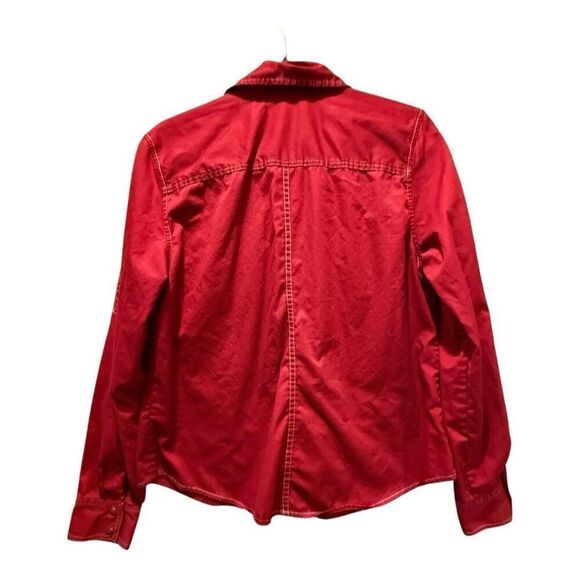 Vintage i.e. Relaxed Rust Red Button Up Top Size L Western Cowgirl - Picture 2 of 13